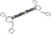 Stainless Steel Black Horse Chew Bit with Copper Rings for Promoting Light and Lateral Support Applicable Horse Riding