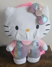 Sanrio Hello Kitty Shiny Pink 18inch Plush Backpack "NEW"