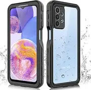 for Samsung Galaxy A23 5G Case, Waterproof Phone Case with Built-in Screen Protector and Lanyard, Full Body Underwater Dustproof Shockproof Rugged Heavy Duty Protection Cover for Samsung A23 5G Black