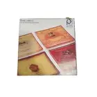 Set Of 4 glass dishes with Wine Labels 6 inches squares