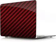 IVY for MacBook Pro 16 inch Case (A2141, 2020-2019 Release) - Crystal Hard Shell Cover with Carbon Fiber Texture,Anti-Slip Pads,Ultra Thin & Lightweight Protective Case - Red