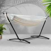 Gardeon Portable Hammock with Stand Hanging Chair Swing Bed Outdoor Furniture Cotton