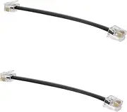 Veemoon 2PCS Male to Male Telephone Cable Flat Design for Easy Wiring Space Saving Connection for Durable and Build for Long Lasting Use