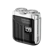 Black Magnetic Electric Shaver Mini Rechargeable Portable Washable Beard Razor for Men Super Clean