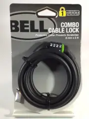 BELL Bicycle Combination Cable Lock 8mm x 5' Protective Cover Bike Lock Securtiy