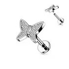 Piercing Ear Labret Cartilage Butterfly Silver