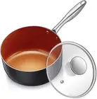 MICHELANGELO 3 Quart Saucepan with Lid, Ultra Nonstick Copper Sauce Pan with ...