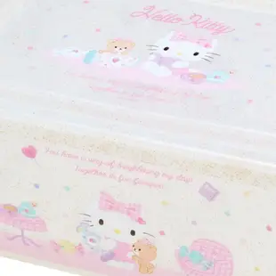 【震撼精品百貨】凱蒂貓_Hello Kitty~日本SANRIO三麗鷗 KITTY透明拿蓋收納箱 M 亮粉(白居家)*24079