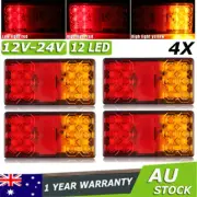 4X 12V 24V LED TRAILER LIGHTS SQUARE TAIL STOP INDICATORS TRUCK UTE VAN CARAVAN