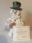 Lenox Snowman Cookie Jar Porcelain with Gold Accents 11” Tall w/box & Cert.