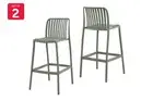 Set of 2 Shangri-La San Lucas Bar Stools (Green), Benches, Stools & Bar Stools,