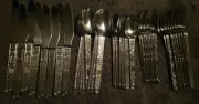 Service For 8 Cambridge AZTEC Geometric Southwest Stainless Steel Flatware Set