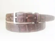 NEW GENUINE CROCODILE 1" BELT - MATTE BROWN - MANY SIZES GREAT PRICE