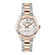 Rolex Datejust 31 Watch 31MM Silver No Markers Dial Rose Gold