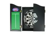 Carlton Blues AFL Dart Board Set - Dartboard + Cabinet + Darts Gift
