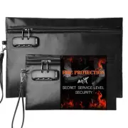Fireproof Document Bag Set with Lock, 2 Pcs Money Box for Cash & Passport, 62...