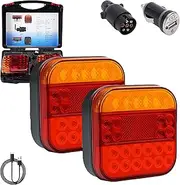 Binonus Trailer Lights, 2025 Wireless Trailer Lights Kit, Magnetic, Towing Kit With Powerful Suction Base for Trucks, Boat, Vehicle (1Set)