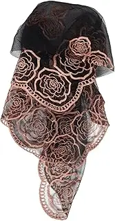 [BESPORTBLE] Head Hair Scarf: Square Scarf For Women Embroidered Decorative Neck Wrap Thin Black Bandana For Summer And Travel Fashionable