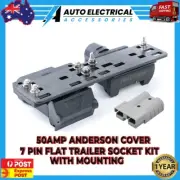 50Amp Anderson Cover 7 Pin Flat Trailer Socket Kit with Mounting