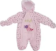 [Textiles Universels] Baby Girls Bird Pattern All In One Hooded Winter Snowsuit (UK Size: 3-6 Months) (Pink)