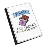 Beware Crazy Chocolate Man Passport Holder Cover Case Wallet - Funny
