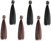 AUTSUPPL Fake Hair Wig Row 6pcs Hair Accessories Braiding Set for Doll Doll Making Supply