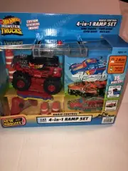 Hot Wheels 4-In-1 RC Radio Control Ramp Set Swap Monster Truck Body Carry Case