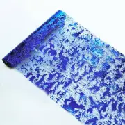 2 Pieces Royal Table Runner, Sequin Glitter Foil Metallic Thin Mesh 9FTx2 Blue