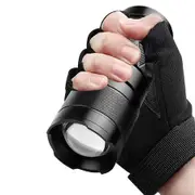 USB Recharging Flashlight, Skidproof Battery Indicator Micro Lamp Sturdy Outdoor Lighting Camping Hiking Defend
