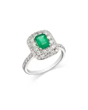 Bloomingdale's Fine Collection Emerald & Diamond Ring in 14K White Gold
