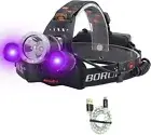 LED Light Headlamp-5000 Lumens Rechargeable Blacklight Headlight(UV+White Light)
