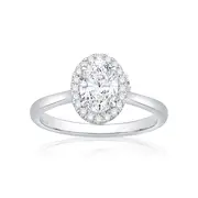 Oval Solitaire Ring with 1.15ct of Laboratory Grown Diamonds in 18kt White Gold