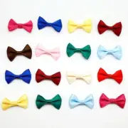 Satin Colorful Mini Ribbon Clips Wedding Bow Tie Decor Crafts Hair Clip 25pcs