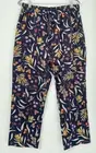 Gorman Scrub Em Up Golden Floral Scrubs pant navy blue print XL NWT 100% cotton
