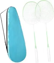 Frediuo 2X Badminton Rackets with Carrying Bag,Professional Replacement Portable Badminton Set Racquets for Beginners Family Friends