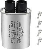[weideer] 0.91uF Microwave Capacitor 2100V High Voltage Capacitor CH85 Connect Pin 1/4" Standard Terminal Compatible for Amana Electrolux Ge Kenmore and Whirlpool