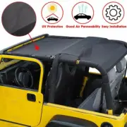 Mesh Shade Bikini Top UV Protection Sunshade Cover for Jeep Wrangler TJ 97-06 T