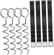 UPKOCH 1Set Spiral Shaped Dog Stakes Heavy Duty Ground Anchors for Camping Trampoline Durable Galvanized Tent Accessory for Outdoor Activities Strong Wind Stability