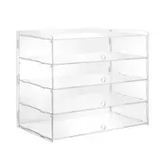Cupcake Display Cabinet Acrylic Cake Bakery Shelf Unit Case 4 Tier Stand Model Donut Pastry Toy Showcase 5mm Thick Transparent