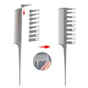 Adjustable Sectioning Highlight Comb Professional 2 Side Hair Dyeing Comb Weaving Cutting Brush Salon Hair Coloring Styling Tool