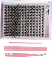 ASAKKURA Lash Clusters Kit Diy Eyelash Extension Set Individual Eyelashes for Stylish Look Gentle Remover Tool Kit
