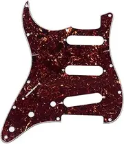 Musiclily SSS 11 Hole Left Handed Strat Guitar Pickguard for Fender USA/Mexican Made Standard Stratocaster Standard Modern Style, 4Ply Tortoise Shell