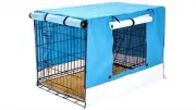 Paw Mate - Wire Dog Cage Crate 48" with Tray + Cushion Mat + Cover Combo - Blue