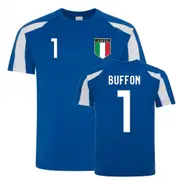 UKSoccerShop Gianluigi Buffon Italy Sports Training Jersey (Blue-White) MB (7-8 Years)