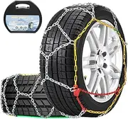 Snow Chains, Tire Chains, Snow Tire Chains for Car/SUV/Pickup Trucks, Applicable Tire Width 165-275mm, Reusable Universal Emergency Traction Snow Chains- Set of 2
