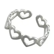 Sterling Silver Multiple Heart Toe Ring