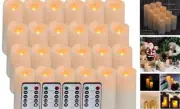 Flameless LED Candles Battery Operated with 10-Key Remote and Timer, Outdoor