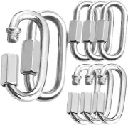 6Mm Stainless Steel Oval Quick Link Carabiner, 8Pcs M6 Quick Links Chain Connec