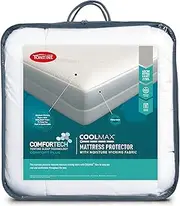 Tontine Comfortech Coolmax Mattress Protector, King Bed, Cooling Moisture Wicking Fabric, Double Knitted Jacquard Cover, Up to 50cm Fitted Skirt, Machine Washable