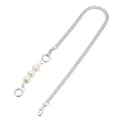 75cm/29.5" Pearl Purse Chain Strap Handbag Replacement Straps Extender, Silver